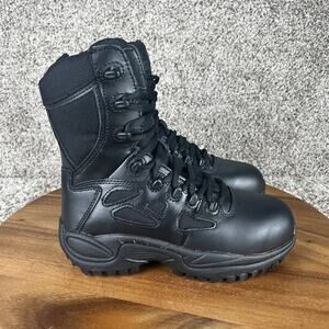Reebok Rapid Response Mens 4 M / Womens 6 M Black Combat Boots Side Zipper